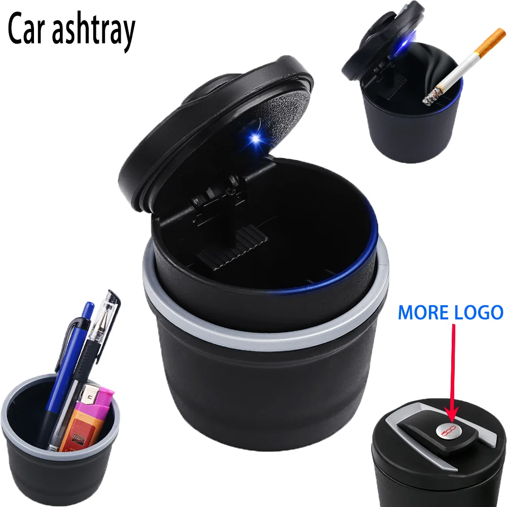 

1PC Car Ashtray LED Light Garbage Storage Home Office Cigarette Smoke Holder For 500 Fiat ABARTH Punto Panda Tipo car stickers