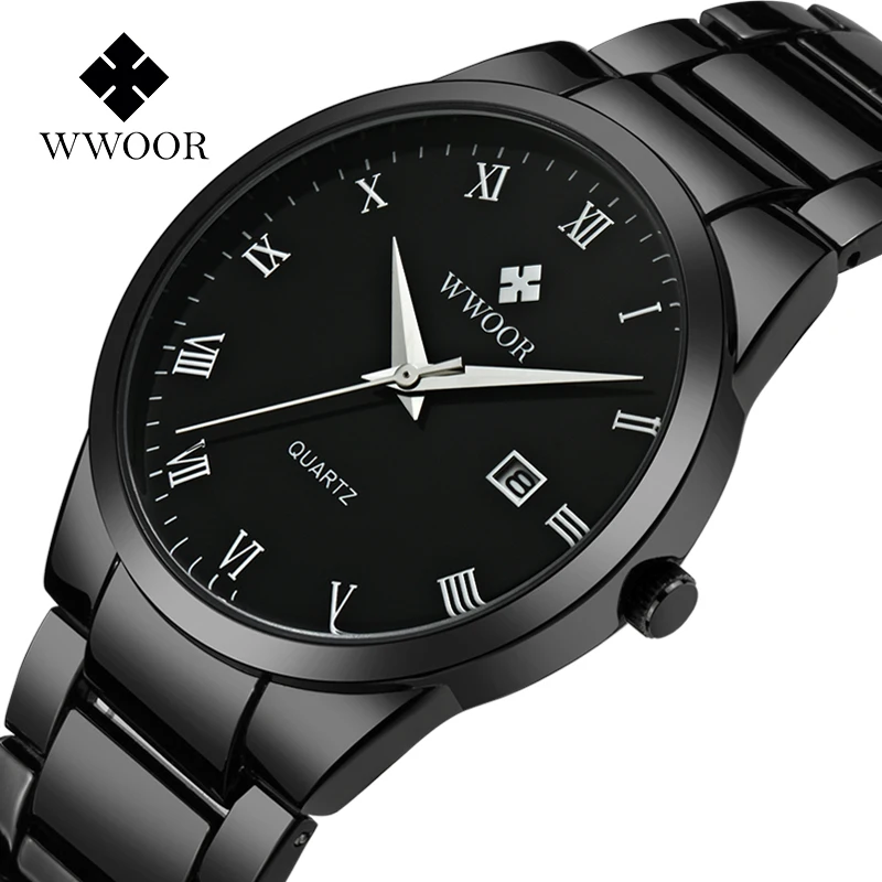 

Watch For Men WWOOR Top Brand Luxury Black Sport Quartz Wrist Watch Mens Casual Business Waterproof Watches erkek kol saati 2020