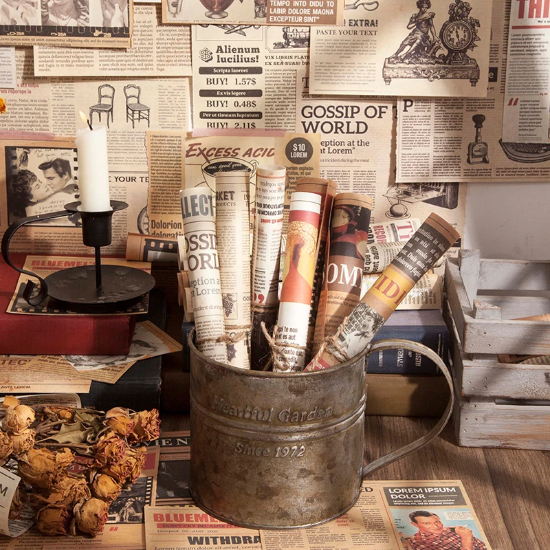 Dimi 6 листов новостная бумага серия двухсторонняя ретро-бумага для отрывания рук