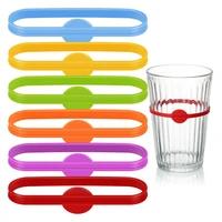6pcsfor bar party wine labels glasses drinking tag set food grade silicone mark long strips goblet tag glass markers