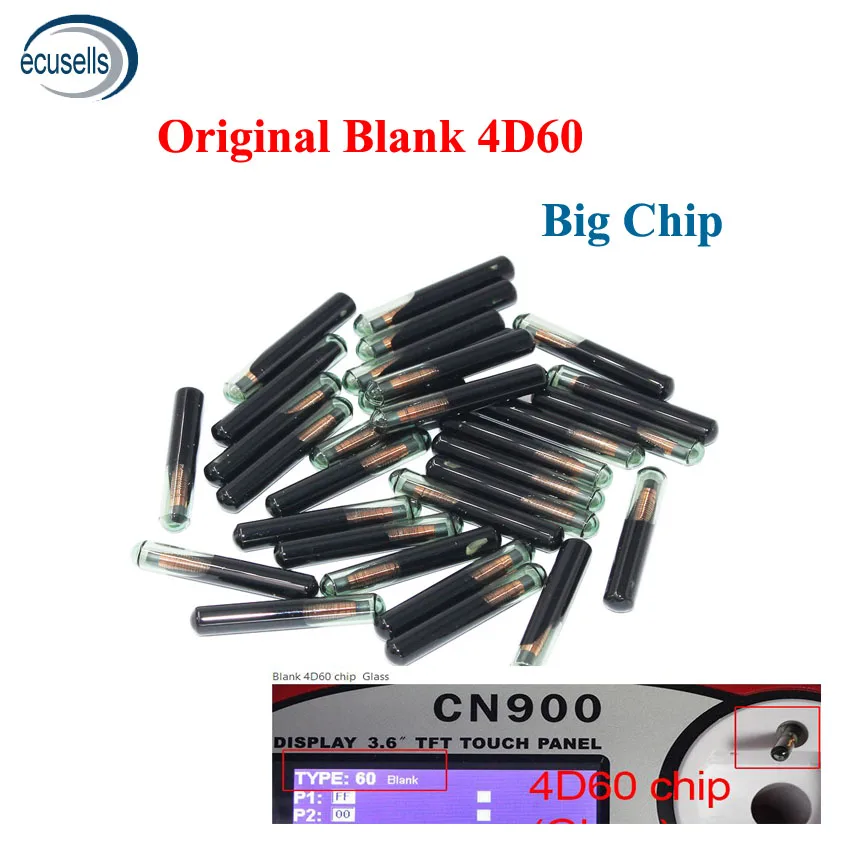 10/50PCS Original 4D60 Big Glass Chip 4D ID60 Blank Transponder 60 Car Key For Ford Connect Fiesta Focus Ka Mondeo - купить по
