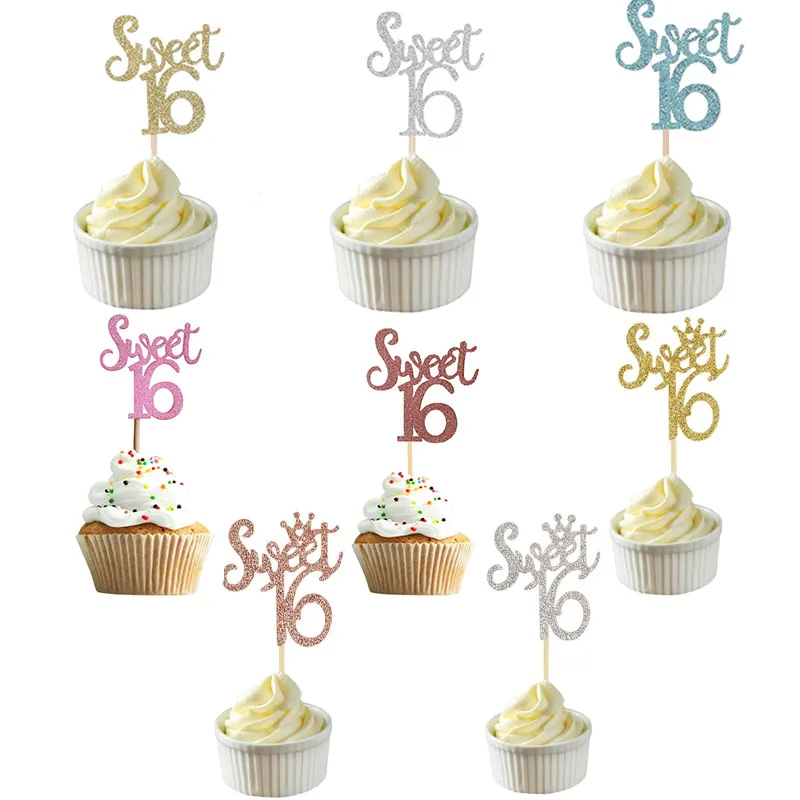 Праздничные украшения для празднования 16-го дня рождения товары торта