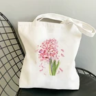 Цветочная настраиваемая сумка, складные сумки для покупок, дизайнерские сумки, женская Холщовая Сумка-тоут 2021, многоразовая ткань для покупок, шоппинг с принтом