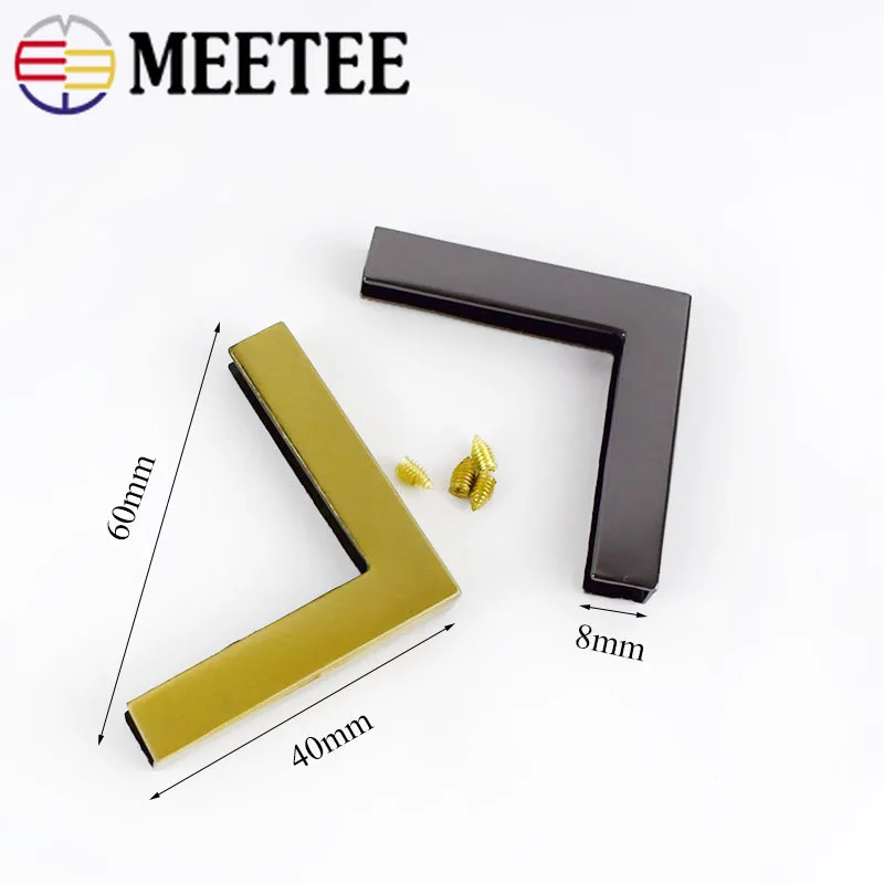 Meetee 4/10 шт. 40 мм защитные Угловые застежки для сумок металлические кнопки багажная