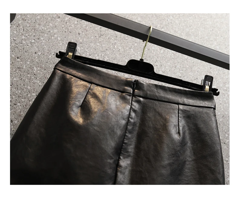 Женская Кожаная Мини-юбка черная короткая юбка из искусственной кожи с высокой