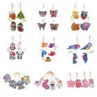4 шт.компл. DIY брелок для алмазной живописи с мультяшным рисунком, подвеска с полным заполнением, животные, бабочки, птицы, алмазная вышивка, брелок, рождественский подарок