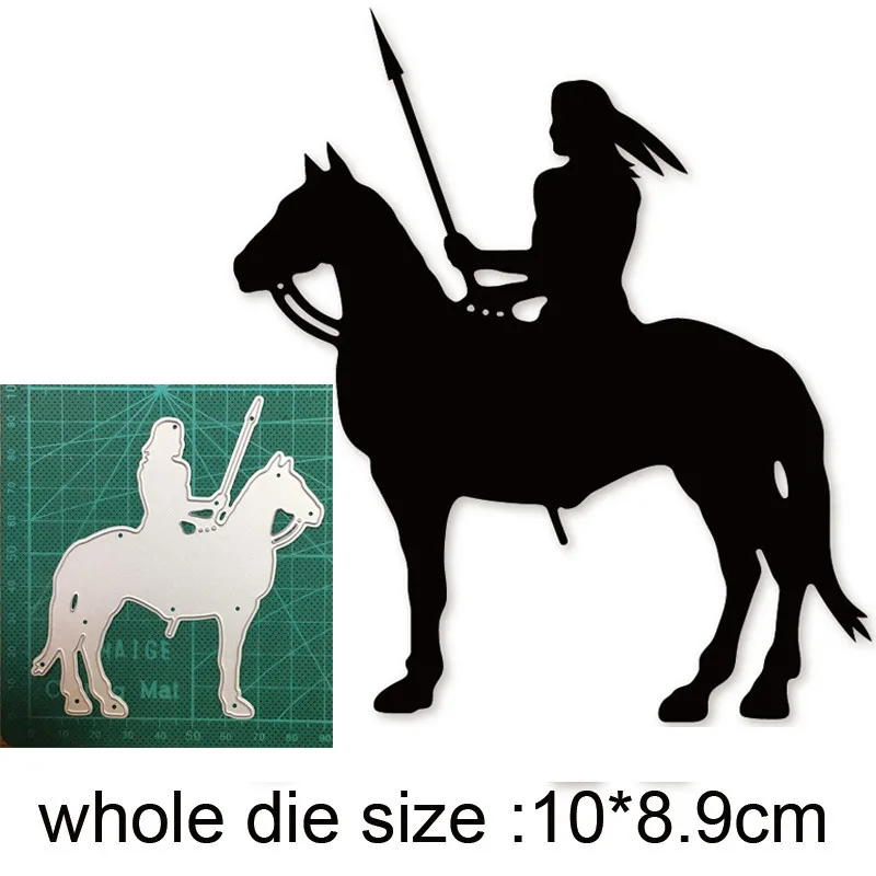 

Soldier Riding Horse Metal Cutting Dies Cut Die Mold Decoration Scrapbook dies Paper Craft Knife Mould Blade Punch Stencils Dies