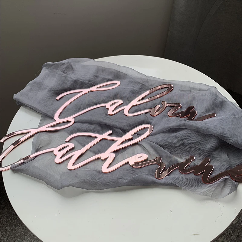 1 шт, персонализированная Роза, золотая, акриловая, на заказ, вечерние, креативные, зеркальные, свадебные украшения
