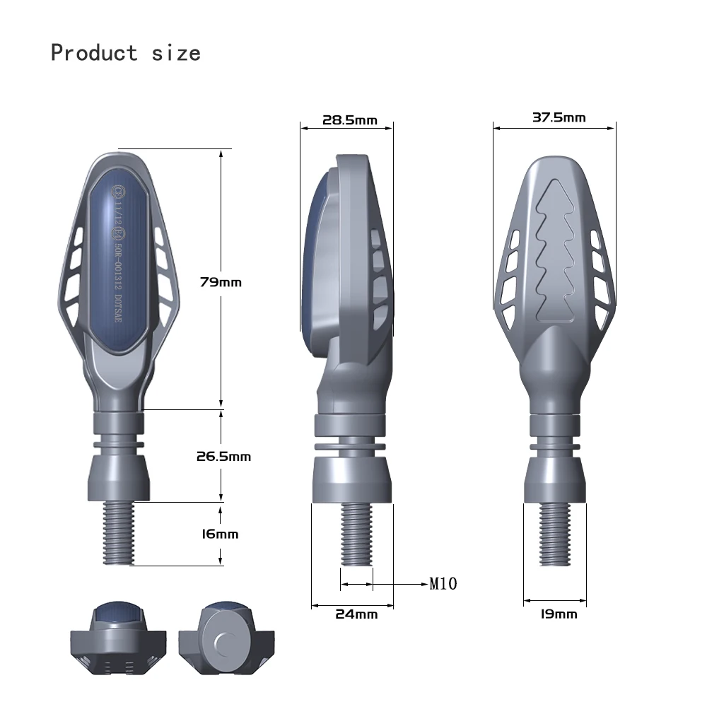 Светодиодный мотоцикл сигнальный светильник s стоп сигнал поворота Копченый