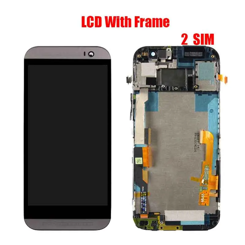 For HTC One M8 LCD screen assembly with front case touch glass 831C Display original Black Red Gold Silver | Мобильные телефоны и