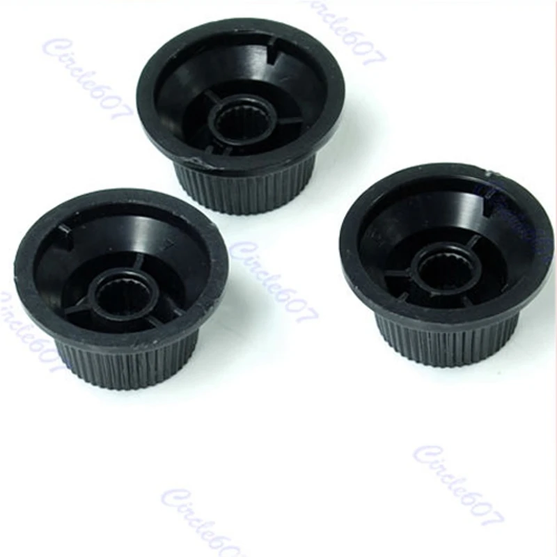 

OOTDTY 1 Volume 2 Tone Knob Button Electric Guitar Potentiometer Cap Hat For FD ST Bottom Black