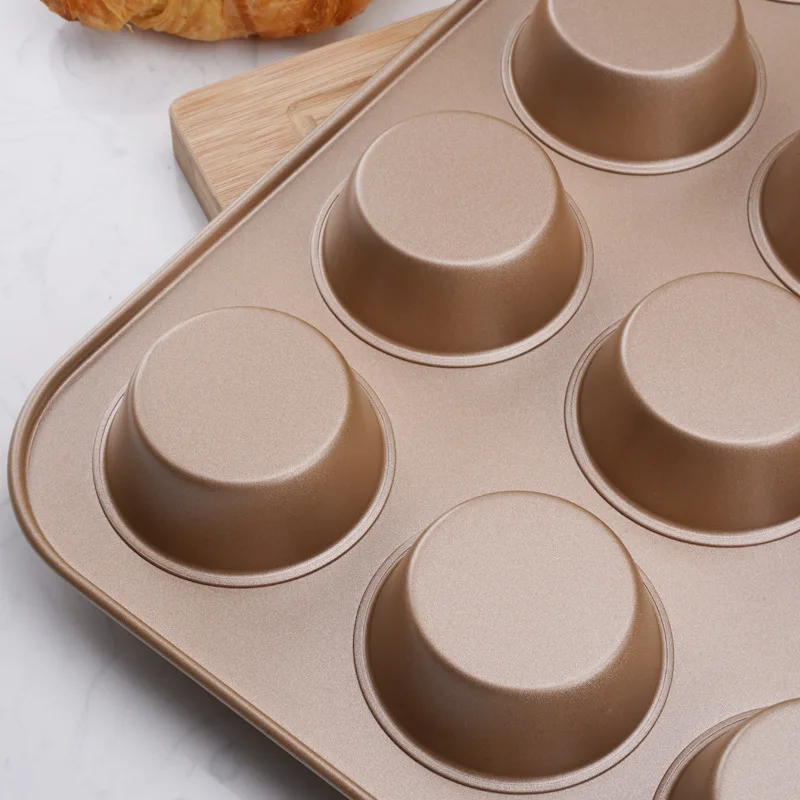 

12 Cups Cake Pan Bakeware Tray Muffin Cupcake Paper Cups Baking Pan Tools For Cakes Moldes Bread Para Hornear Reposteria