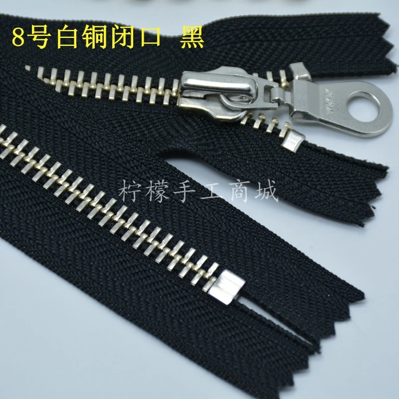 

YKK молния 8-я белая медная закрытая молния 15-50 см черная
