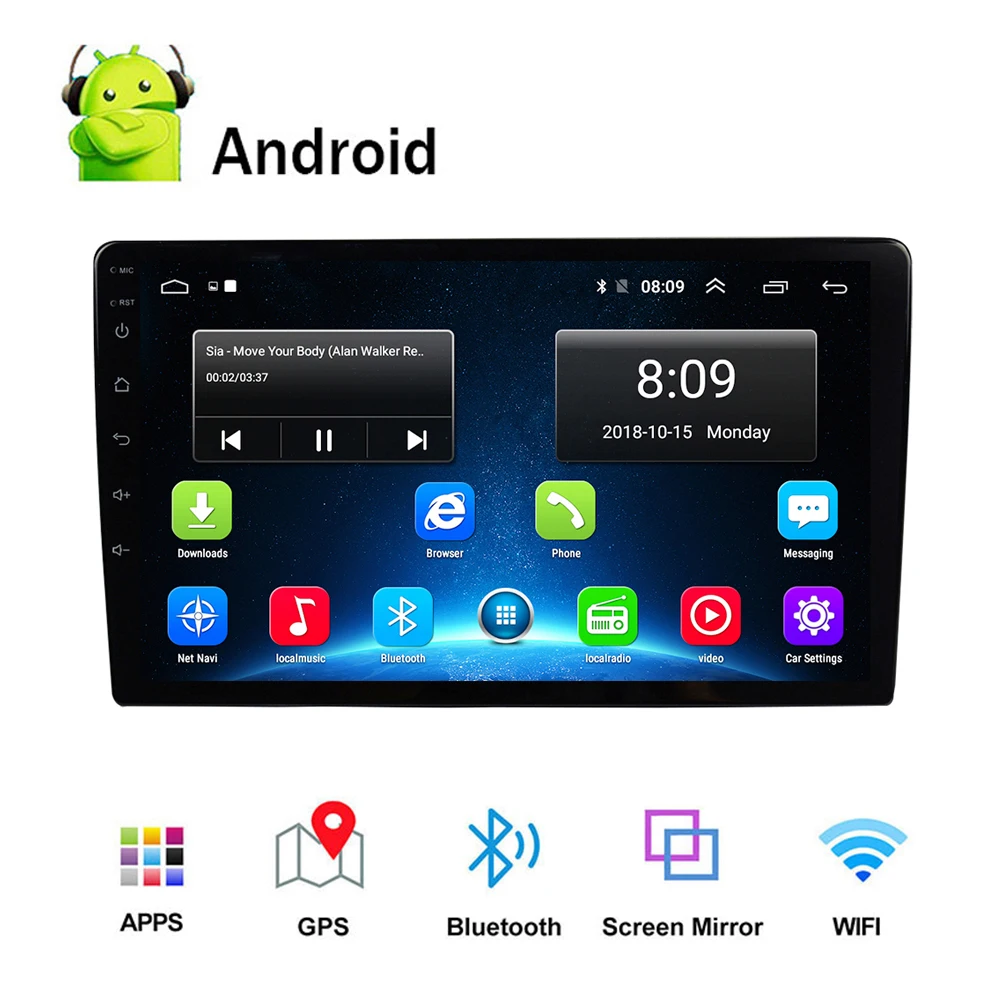 9/10.1 'ɲ Din Android 9 1 автомобильный Радио стерео Мультимедийный плеер GPS навигация