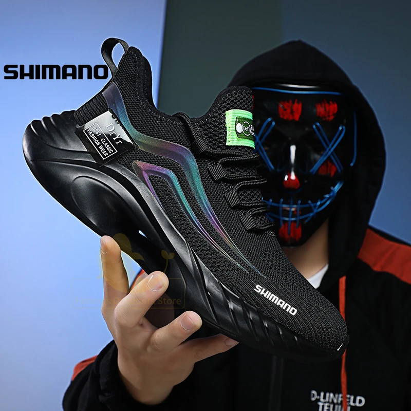

Мужские новые кроссовки для рыбалки Shimano 2021, уличная спортивная модная повседневная обувь большого размера, дышащие сетчатые плетеные спор...