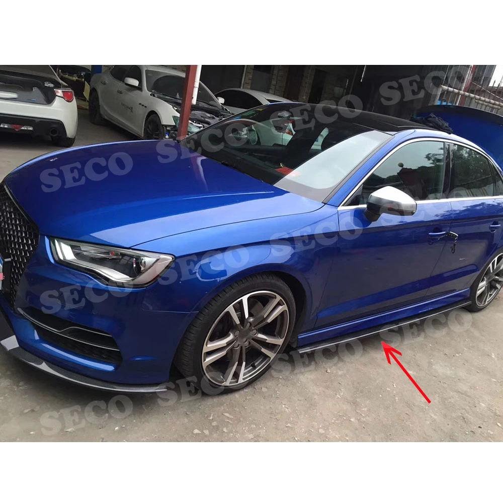 Боковые юбки из углеродного волокна наборы для бампера для Audi A3 S3 RS3 4 двери- боковое лезвие двери фартуки