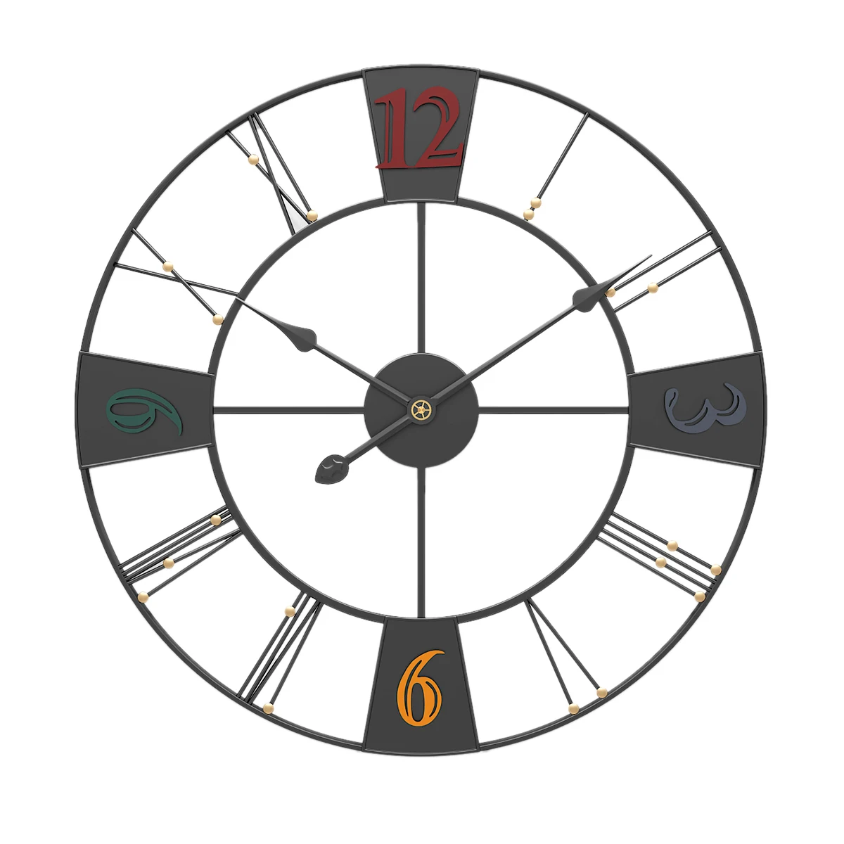 20 дюймов 50 см кованые железные настенные часы современный дизайн полые бесшумные