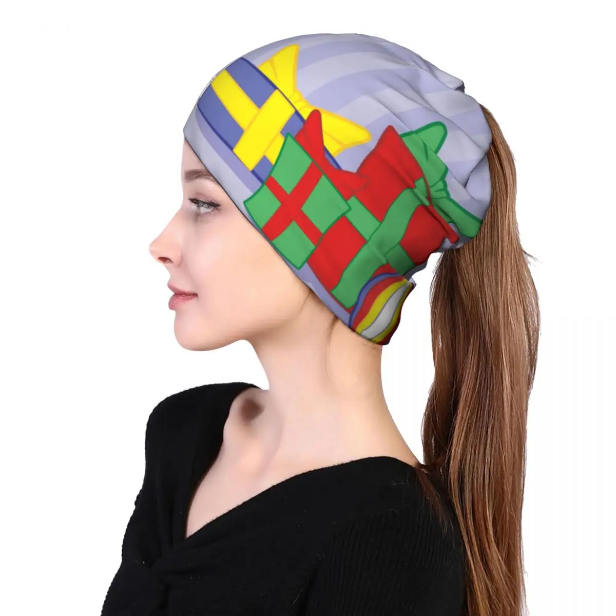 

Background Birthday Bow Box Bright Celebrate Unisex multifunction beanie hat