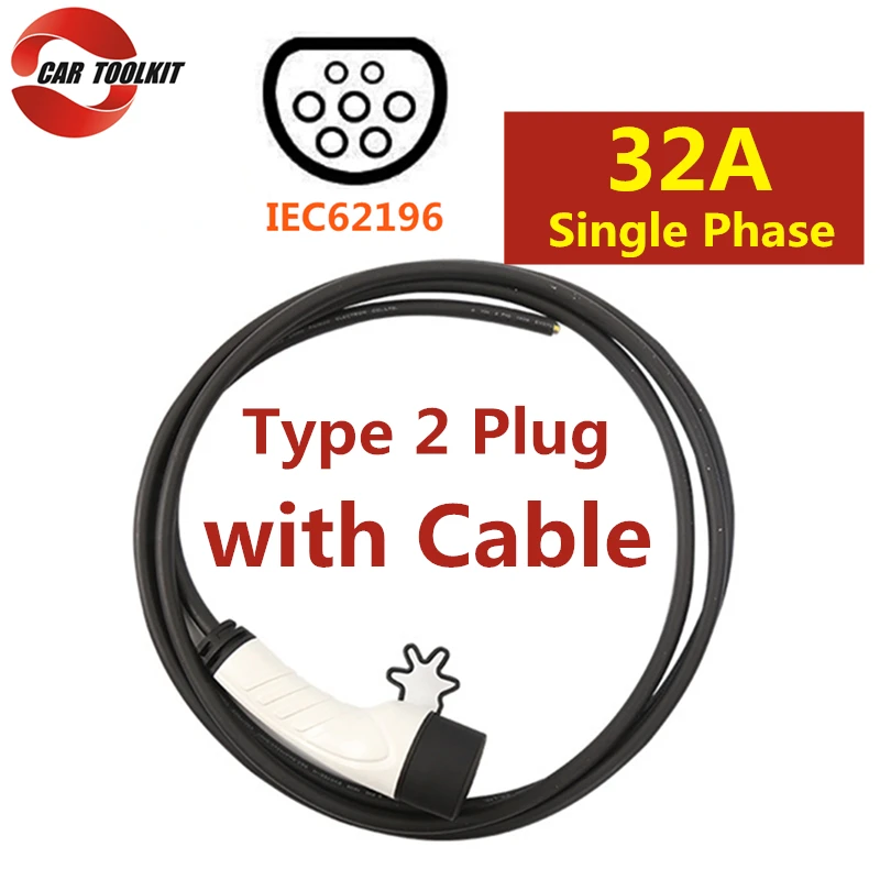32A Однофазный Тип 2 EV разъем IEC62196-2 Ee стандартный мужской Электрический автомобиль