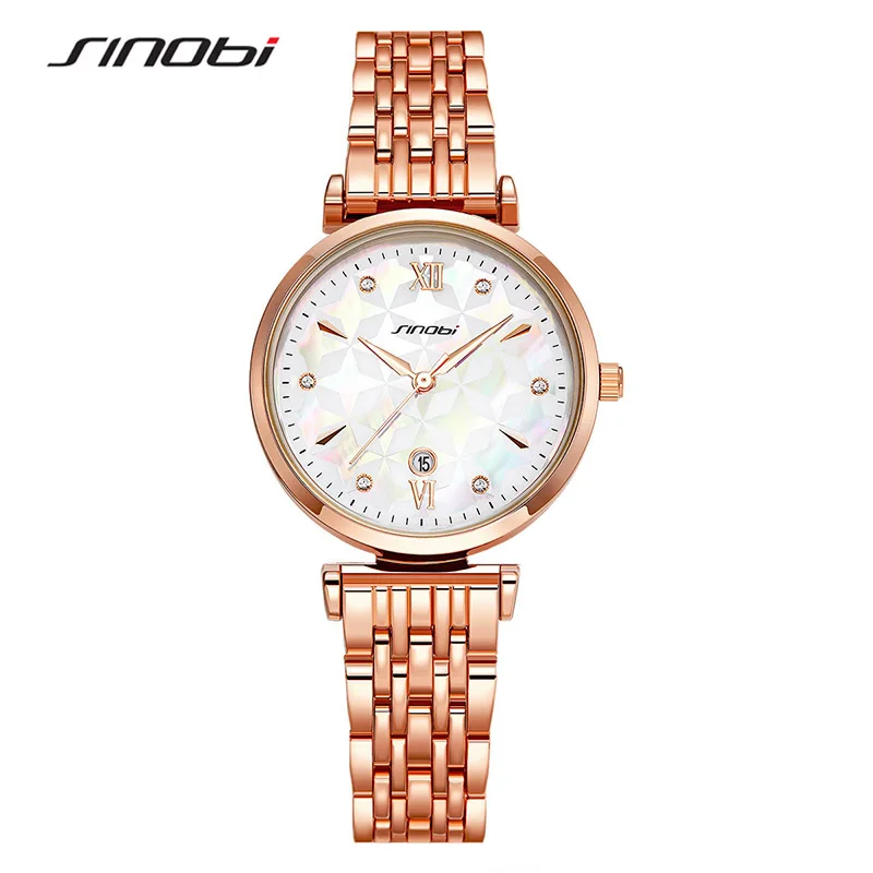 

Sinobi Fashion 2021 Ladies Symphony Fritillary Face Watch Simple Light Luxury Waterproof Steel Band Quartz Women's Watches