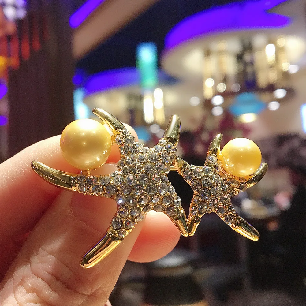 Женская Винтажная брошь с натуральным жемчугом розовое золото 2020|Украшения для