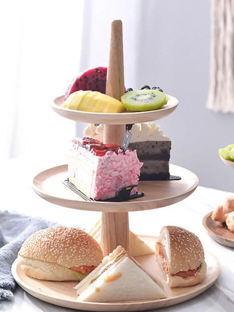 3 яруса кружевных подставка для свадебного торта деревянный поднос с фруктами