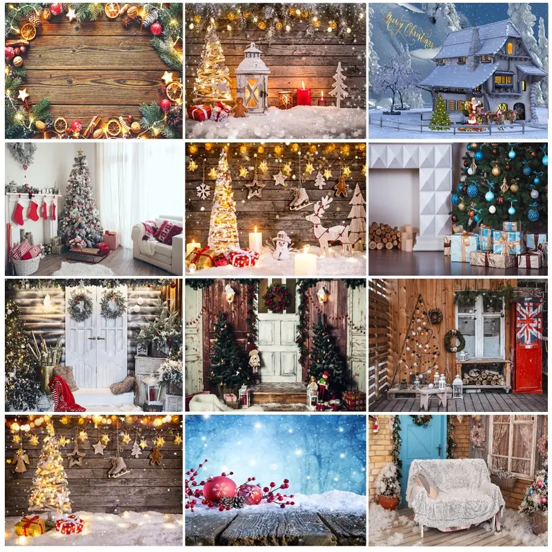 

SHUOZHIKE Christmas day Backgrounds For Photography Winter Snow Gift Baby Newborn Portrait Photo Backdrops 210316SLT-02