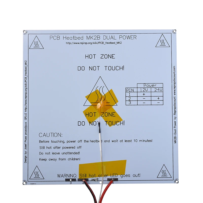 Новый RepRap 3D принтер PCB Heatbed MK2B Подогреваемая кровать со светодиодом и резистором