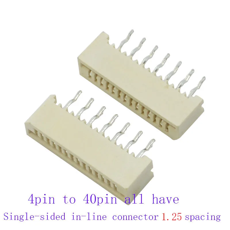 

400pcs FFC FPC connector 1.25mm Kits each size 20pcs 4p 5p 6p 8p 10p 12p 14p 16p to 40p inline
