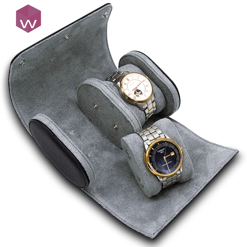 Wholesale 2 Slot Travel Watch Roll Case for Men