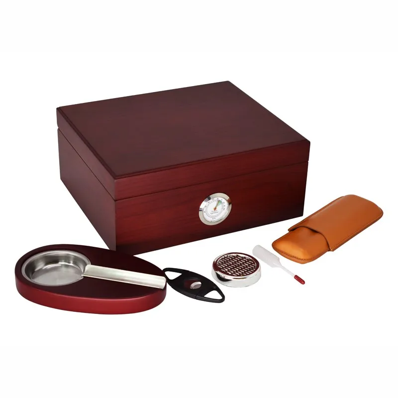 

Genuine Cuban Imported Cedar Wood Humidor Moisturizing Cabinet Cigar Humidor Cigarette Case Cigar Cut Ashtray Cigar Holster Set