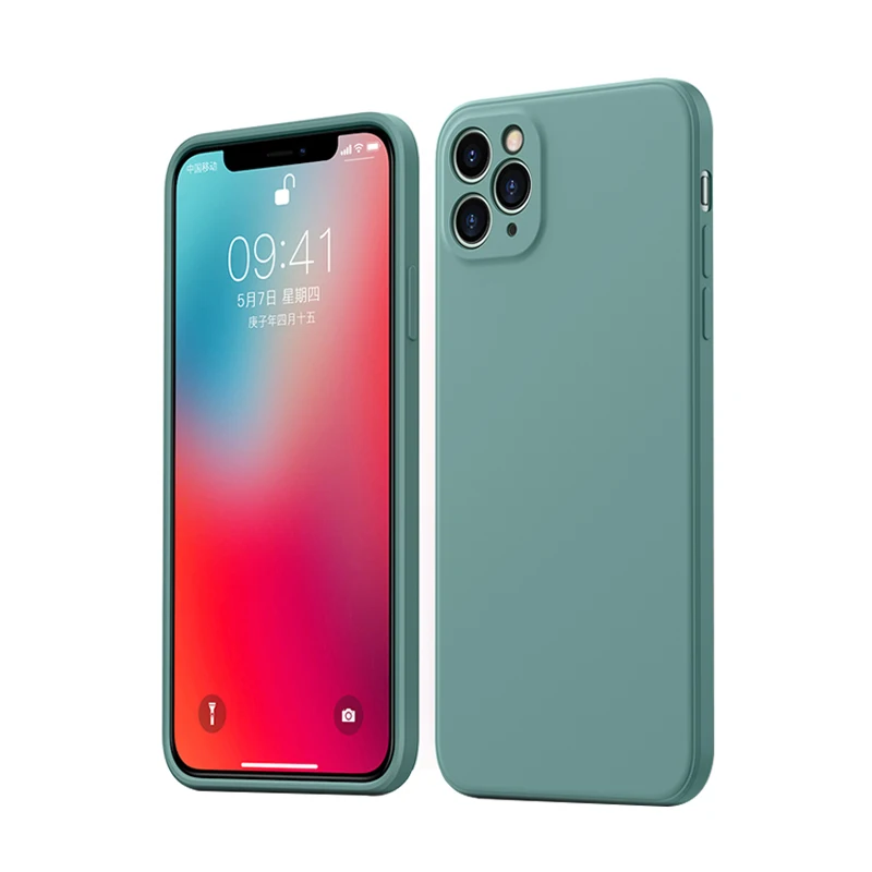 Luxury Soft Liquid Silicone Matte Case For iPhone 12 11 Pro Max Mini X XS XR SE 2020 7 8 Plus Shockproof Camera Protection Cover | Мобильные