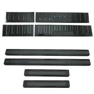 

Black Inner + Outer Door Sill Scuff Plate 8pcs For Ford F150 F-150 2015-2020