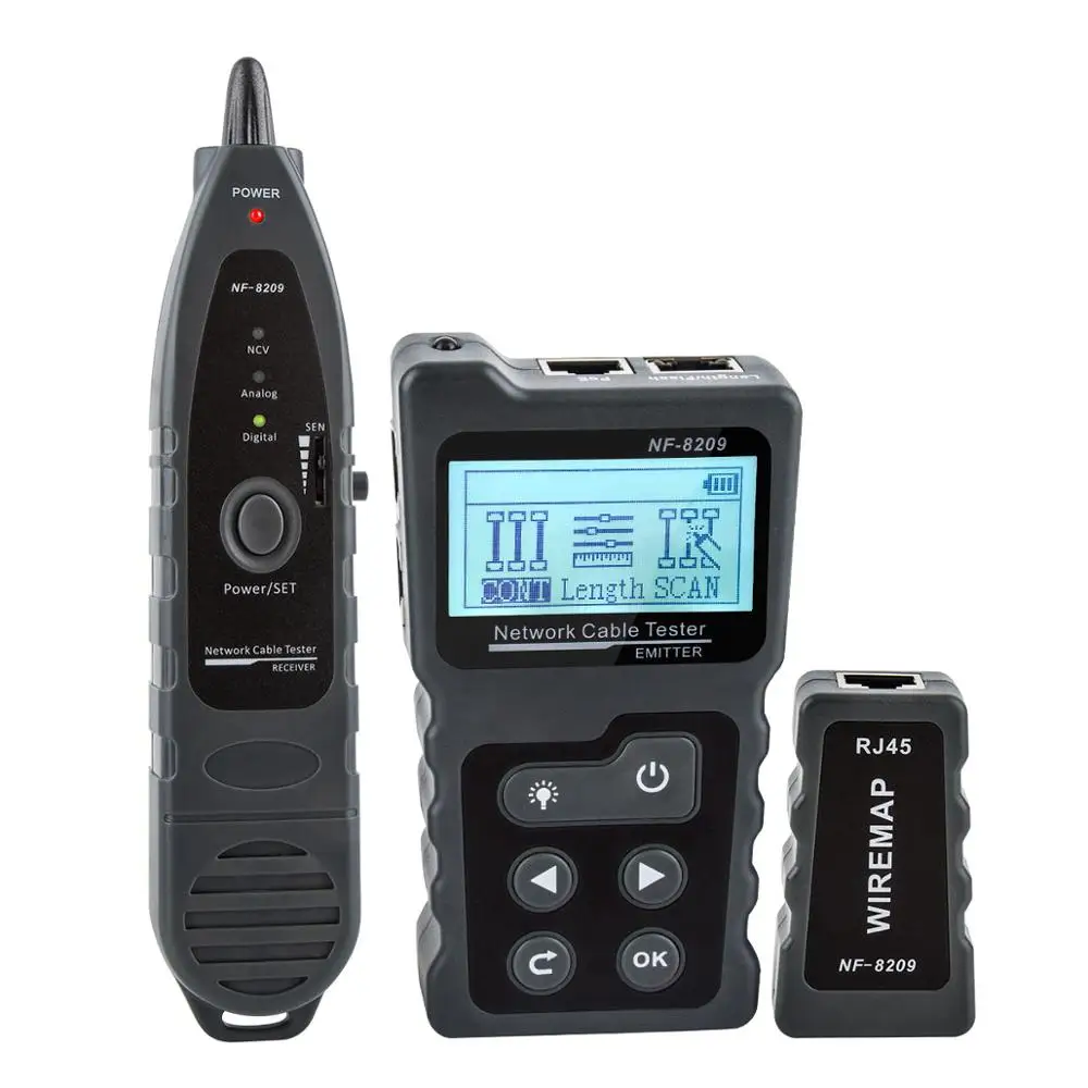 

NOYAFA NF-8209 ЖК-дисплей Дисплей измерения Длина Lan кабель POE провода проверки Cat5 Cat6 Lan Тесты сетевой инструмент сканирования кабель map Тесты er