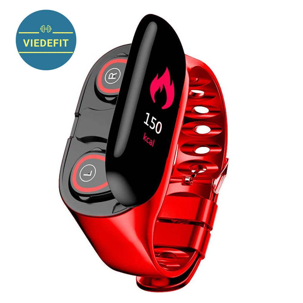 Спортивные часы 0 96 &quotAI умные с Bluetooth наушником монитор сердечного ритма умный