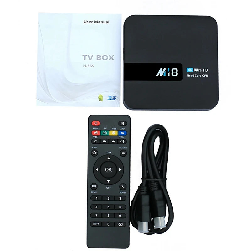 

M18 TV Box Android 7.1 Amlogic S905W 64Bits Quad-Core Mali450 GPU Support 4K TV Box Set Top Box