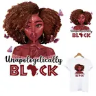 Термонаклейки с изображением бабочек и черных девушек на одежду, самодельные моющиеся футболки для девушек, нанесенные утюгом, нашивки с аппликацией для черных девушек