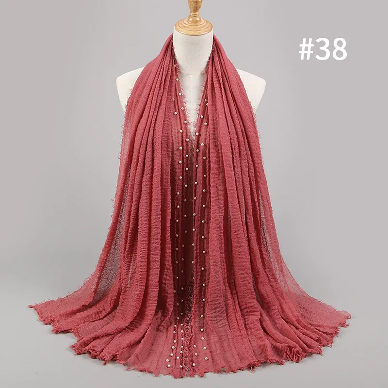 Хлопок Ислам ic хиджаб мусульманский Для женщин акриловых перламутровых мягкий