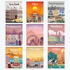 5D алмазная живопись сделай сам, пейзаж, Лондон, Нью-Йорк, Париж, Карта города Испании, Алмазная мозаика, вышивка крестиком, Наборы для творчества, домашний декор