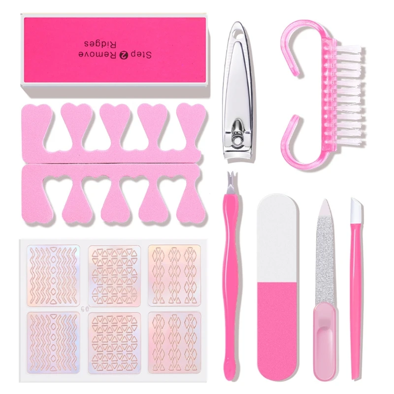 

Q1QD 9pcs/Set Nails Accesories Tools Kit Clipper Nail Cutter File Buffer Cuticle