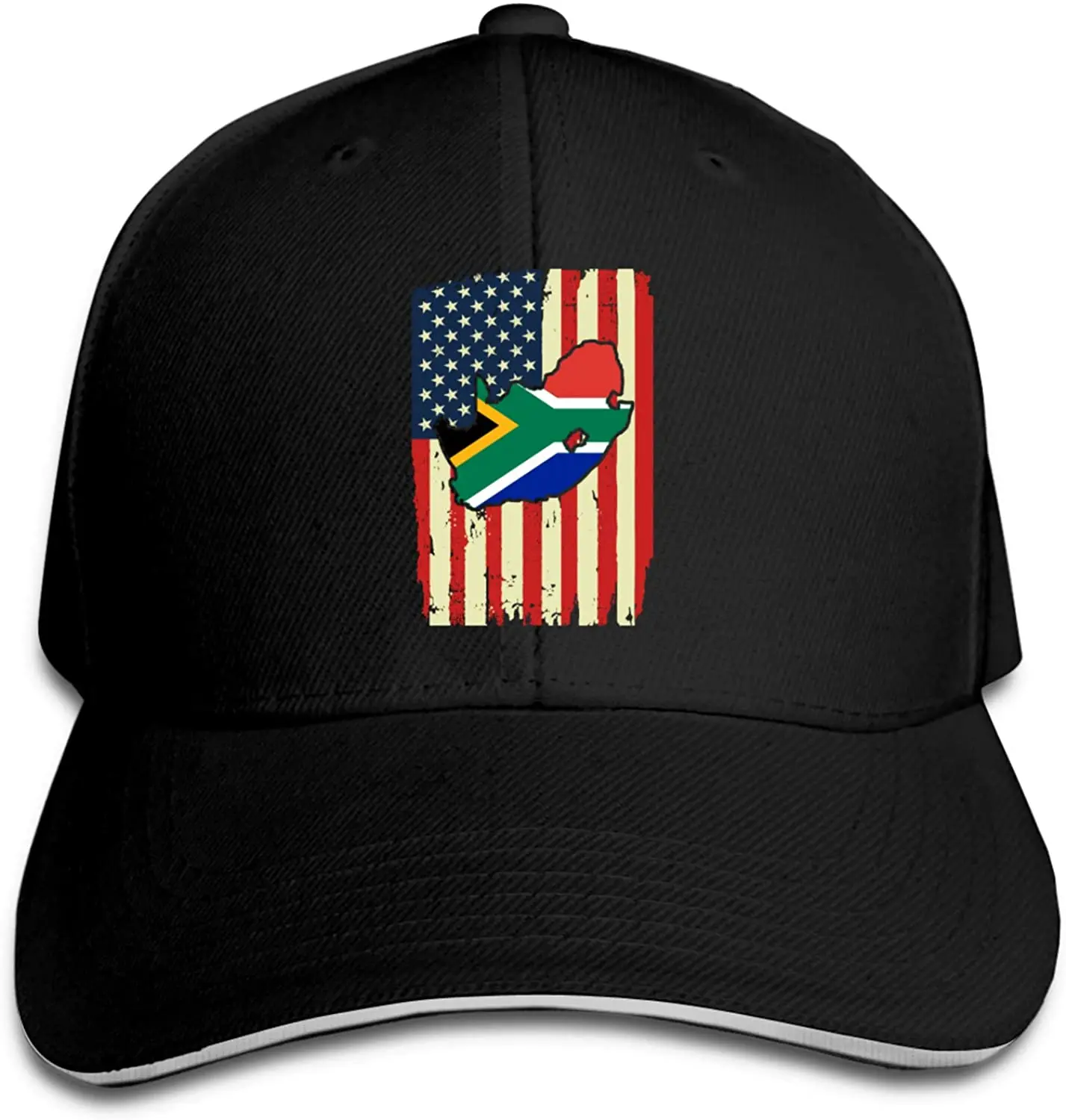 

Distressed USA Flag South Africa Map Flag Unisex Dad Hat Trucker Hats Baseball Hats Driver Adjustable Sun Cap