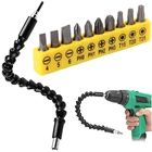 Удлинитель с гибким валом, держатель для дрели, Набор насадок для отвертки, мягкие валы, ударный инструмент