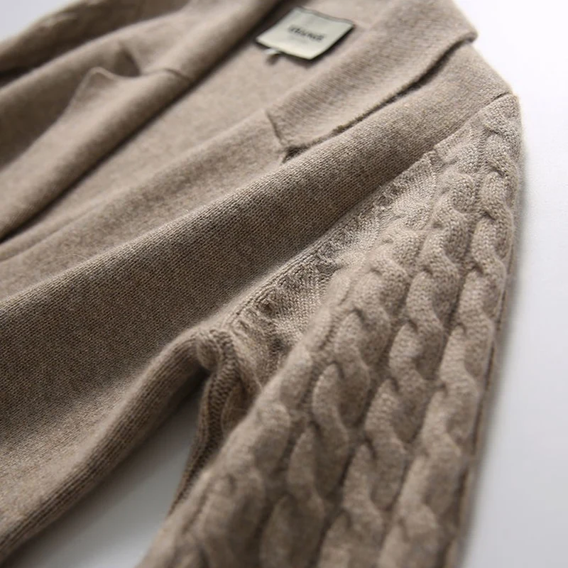 Осенний женский брендовый вязаный свитер универсальный кардиган Повседневный