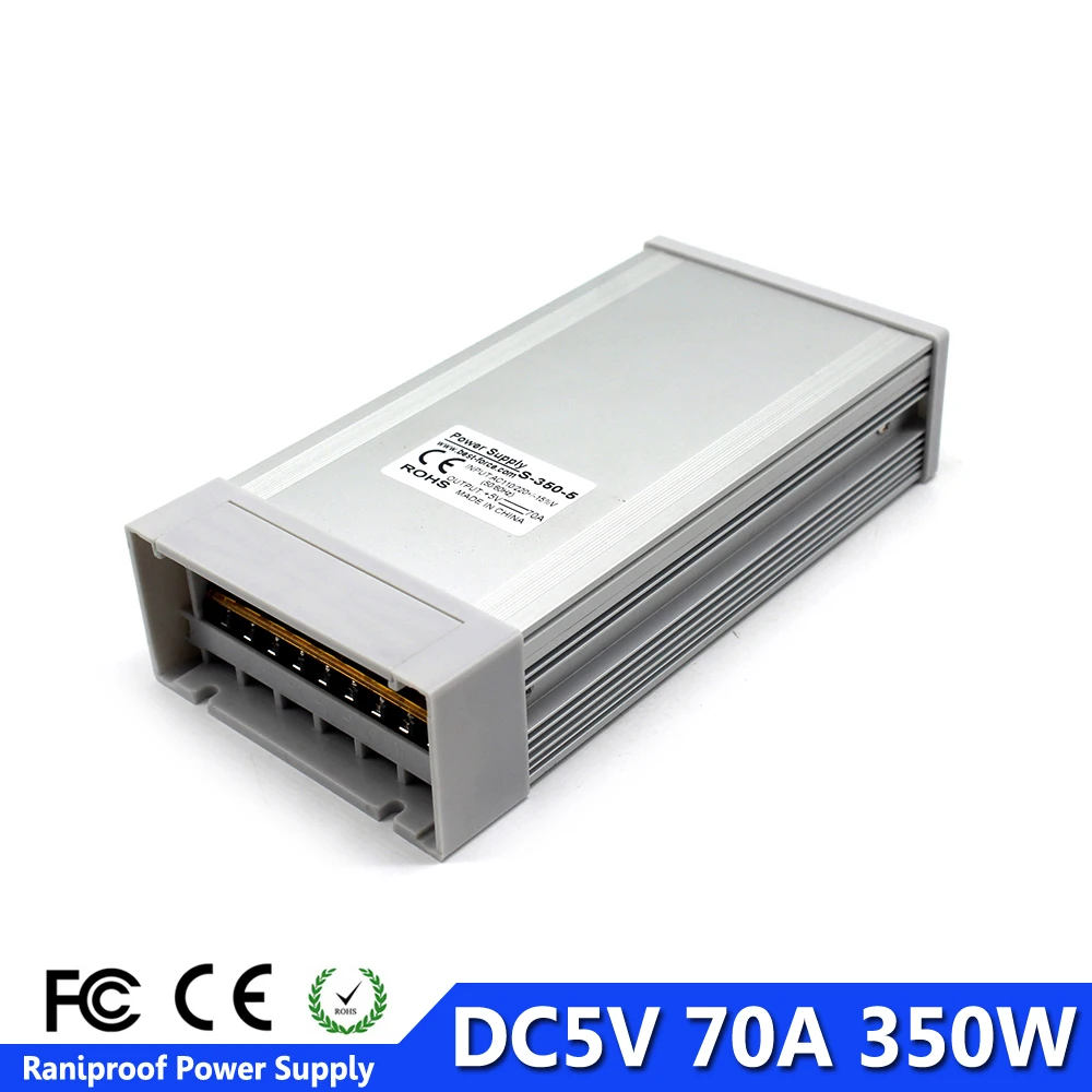 Непромокаемый источник питания DC 5V 50A 250W 60A 300W 70A 350W Наружная коммутация