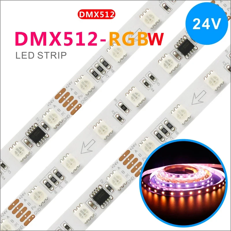 

5 м DMX512 RGB RGBW 5050 24 В Светодиодная лента цифровая сменная rgb Светодиодная лента DMX программируемая Светодиодная лента 60 светодиодов S/M 10 пиксел...