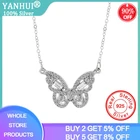 YANHUI новый дизайн оригинальный 925 серебряное ожерелье с бабочкой для женщин и девочек очаровательные бабочки кулон колье ожерелья ювелирные изделия