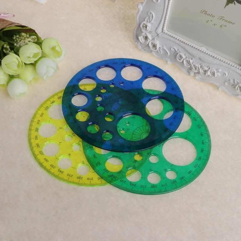 360 градусов транспортир все круглые линейки шаблон Круг школьные принадлежности