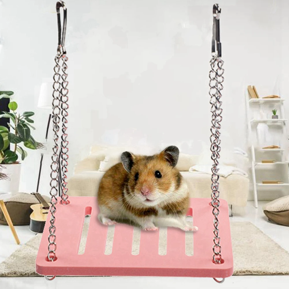 

Hamster Toys, Hanging Swing Gadget Wooden Cage Accessories Supplies Amusement Also Used For Small Totoro Parrot