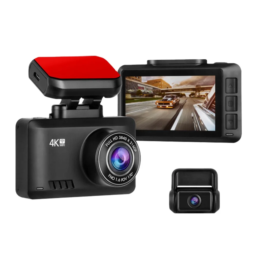 High Quality HD 4k 2160P Dashcam Dual 2 Channel Night Vision Recorder Car Dash Cam Video Camera with GPS and Wifi