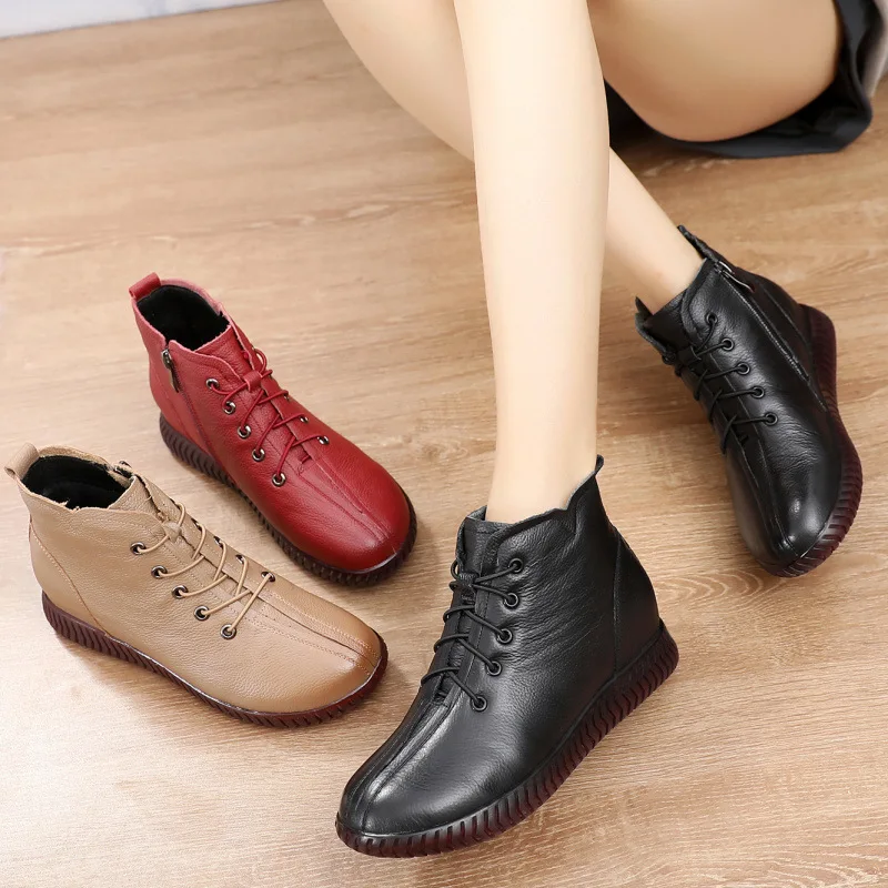 

Женские ботильоны из коровьей кожи AARDIMI, осенние ботинки на платформе, женские резиновые ботинки в стиле ретро, женские короткие ботинки, Mujer...